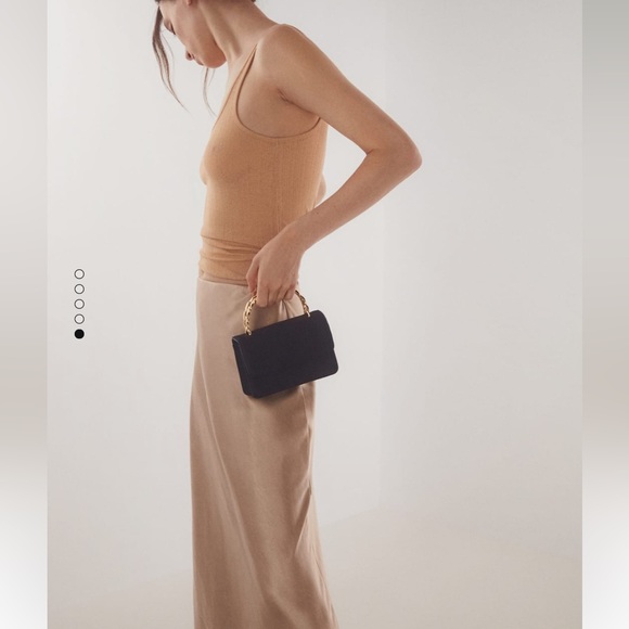 🥭 Mango satin black mini bag with top handle - Picture 2 of 9